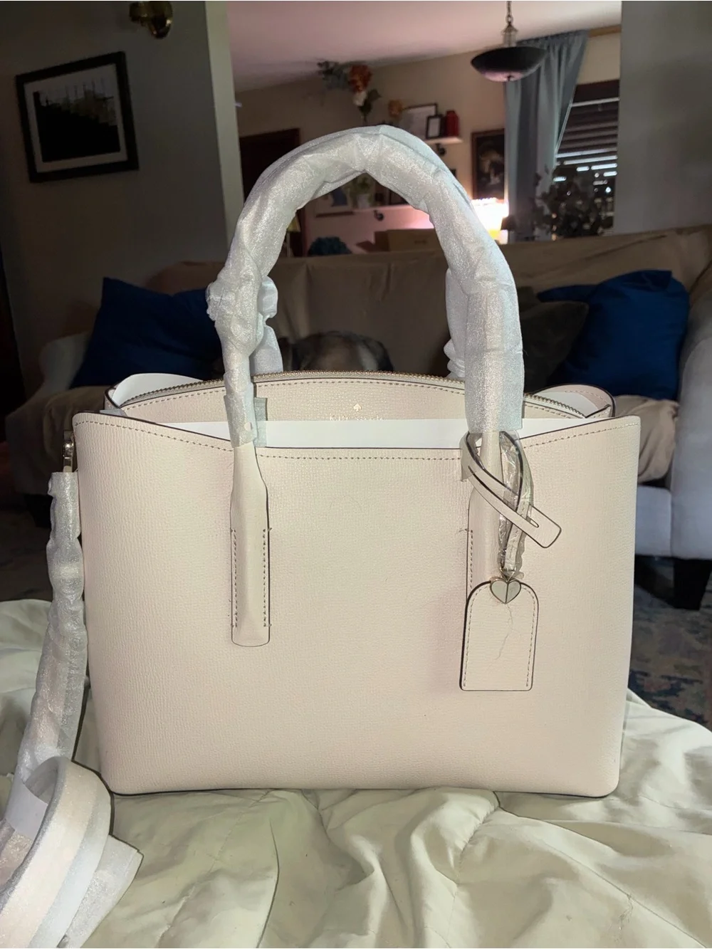 kate spade Pale Pink Leather Tote with Removable Strap